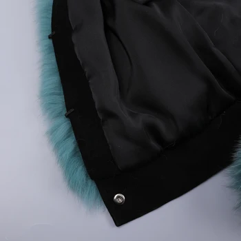 2020 Moterų Žiemos Originali Lapės Kailio Juostelės Trumpa Striukė Nekilnojamojo Kailių Paltai V-kaklo, ilgomis Rankovėmis Bombonešis Striukės Lady Mados viršutinių drabužių siuvimas