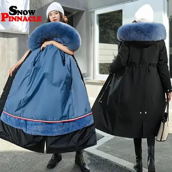 2020 moterų žiemos X-ilgo kailio, striukės, paltai Atsitiktinis slim tirštėti šiltas gobtuvu parkas kailis Kietas outwear kailis plius dydis