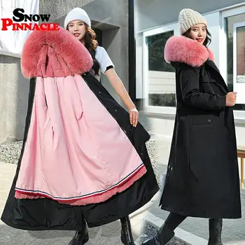2020 moterų žiemos X-ilgo kailio, striukės, paltai Atsitiktinis slim tirštėti šiltas gobtuvu parkas kailis Kietas outwear kailis plius dydis