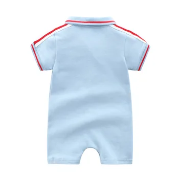 2020 naujagimį berniuką vasaros drabužių romper šviesiai mėlynos spalvos trumpomis rankovėmis medvilnės jumpsuit komplektai kūdikiams, kūdikių drabužiai Ropa de bebe