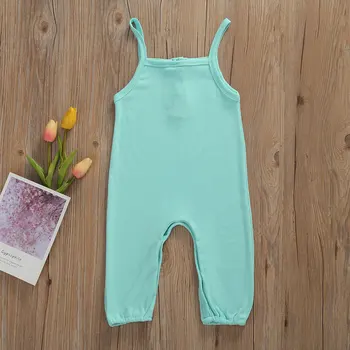 2020 Naujas 3Colors Baby Girl Vaikai Kietas Romper Jumpsuit Bodysuit Playsuit Vasaros Drabužių Komplektus