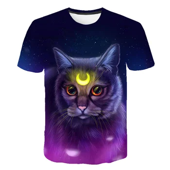 2020 Naujas Cool T-shirt vaikų 3d marškinėliai Spausdinimo dvi katės trumpomis Rankovėmis Vasaros Viršūnes Tees juokingi marškinėliai berniukams ir mergaitėms, topai