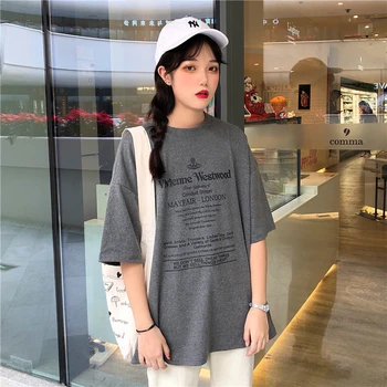 2020 Naujas Korėja Harajuku Moterų marškinėliai Mados Atsitiktinis Marškinėliai Moterims Drabužių, marškinėlių Laiškas Spausdinti trumpomis Rankovėmis Viršūnes & Tees