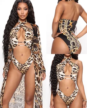2020 naujas leopard-print europos-amerikos moterų kūno dviejų dalių seksualus leopard vietoje bikini