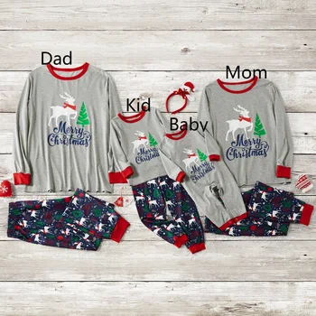 2020 Naujas Mados Kalėdų Pižamos Kalėdų Šeimos PJs Atitikimo Rinkinys Tėtis, Mama Sleepwear Naktiniai Drabužiai Kalėdos