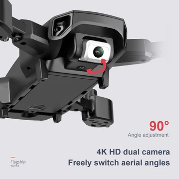 2020 Naujas Mini Drone 4K Dual Kameros Quadcopter Žaislai Fpv Drone Su Kamera HD Wide Angle Be Camera1080P Wifi RC Tranai Žaislai