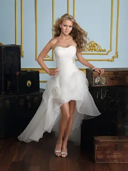 2020 Naujas Priekis Trumpas, Ilgas Atgal, Stebėjimo Vestuvių Suknelė, Klasikinis Nuotakos Suknelė Su Traukiniu Vestuvių Suknelė Vestido De Noiva HS30