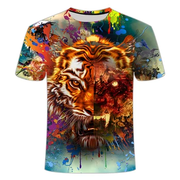 2020 naujas vasaros 3D vyrų gyvūnų T-shirt Kaukolė / spausdinti atsitiktinis Gatvės T-shirt ir viršuje