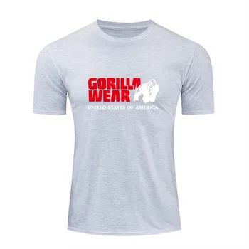 2020 Naujo Prekės ženklo Drabužių, sporto Salės, Stora Medvilnė T-shirt Mens Gorila Fitneso T-shirt Homme Salėse Marškinėliai Vyrams Fitneso Vasaros Tees Viršūnės