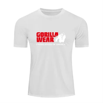 2020 Naujo Prekės ženklo Drabužių, sporto Salės, Stora Medvilnė T-shirt Mens Gorila Fitneso T-shirt Homme Salėse Marškinėliai Vyrams Fitneso Vasaros Tees Viršūnės