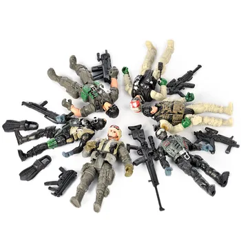2020 Naują atvykimo 6pcs/set SS05-2 PVC Kareivis mini SWAT kareiviai duomenys Armijos ginklus, ginklus, nustato modelį, Vaikų dovanų