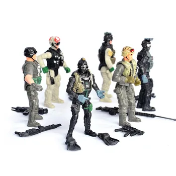 2020 Naują atvykimo 6pcs/set SS05-2 PVC Kareivis mini SWAT kareiviai duomenys Armijos ginklus, ginklus, nustato modelį, Vaikų dovanų