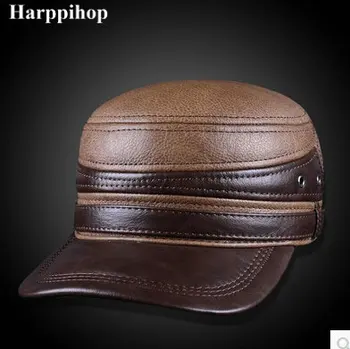 2020 naują korėjos vyrų odos skrybėlę vyrų žiemą šiltą kepurę butas bžūp