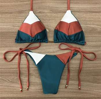 2020 Naują Spausdinimo bikini Hot Sexy Push Up maudymosi Kostiumėliai, Nėriniai Viršuje Moterų maudymosi kostiumėlis Beach Brazillian Bikini Nustatyti Moterų Maudymosi Kostiumas