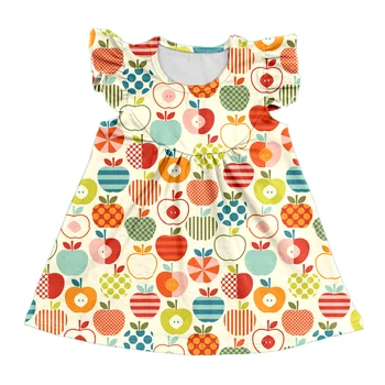 2020 Naujų Vaikų Vasaros Suknelė Baby Girl Dress Mergina Atgal į Mokyklą Dress Spausdinti Modelį, Vaikai Boutique Dienos Mokykloje Mergaitės Suknelė