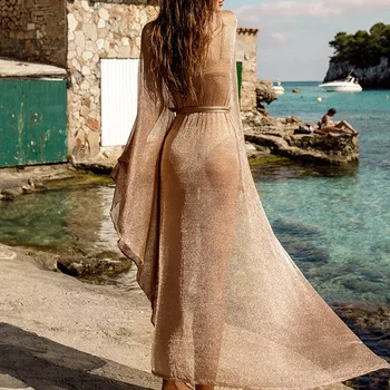 2020 Paplūdimio Cover Up Suknelė Megzta Tunika Bikini Padengti Iki maudymosi Kostiumėliai, Naujos Moterų Apdaras De Plage Paplūdimys Cardigan vasaros Viršelio Ups, Suknelės