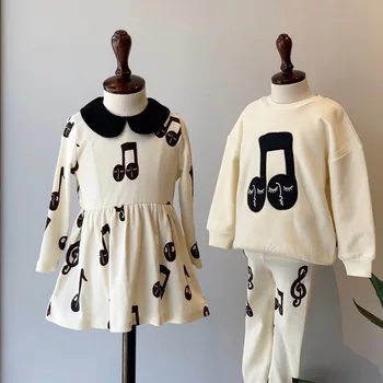 2020 PONE Nauja Rudens Žiemos Vaikai T Marškinėliai Berniukams, Mergaitėms Muzikos Ženklo 