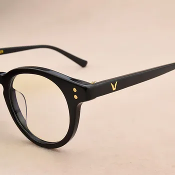 2020 Prekės ženklų akinių rėmelių moterų apvalių akinių rėmeliai vyrų trumparegystė receptinių akinių rėmeliai Moterų akinių rėmeliai Vyrų Juoda