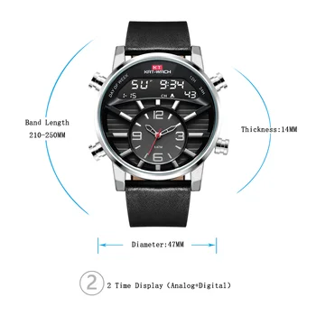 2020 Viršuje Prekės Sporto Chronograph Vyrų Rankiniai Skaitmeniniai Kvarco dvigubai Judėjimo Vandeniui 50M Nardymo Watchband Vyrų Laikrodis