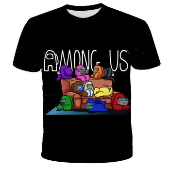 2021 3D Marškinėlius Vaikai Tarp Mūsų, T-marškinėliai Berniukams/Mergaitėms Spausdinti Karikatūras Vaikų Drabužių Paauglių Įdomių Drabužių Black T Shirts