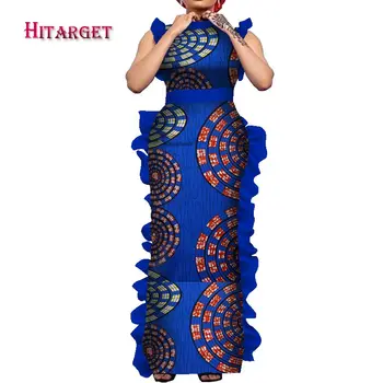 2021 Afrikos moterų suknelė Tradicinių drabužių Šalis suknelė Ankara kostiumo Rankovių suknelės, Įvairių spalvų suknelė moterims wy7767