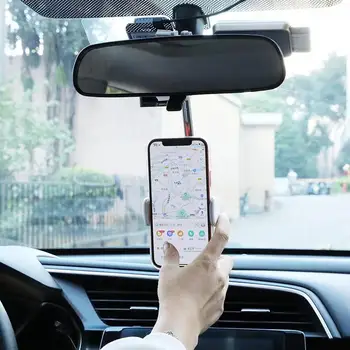 2021 Automobilio galinio vaizdo Veidrodėlio Tvirtinimą Telefono Laikiklis iPhone 12 11 GPS Sėdynės Išmanųjį telefoną, Automobilinis Telefono Laikiklis, Kablys Stovas Reguliuojamas Parama