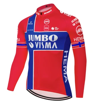 2021 jersey dviračių Jumbo Visma ropa ciclismo hombre verano ilgomis rankovėmis dviračių drabužiai Dėvėti vasarą, pavasarį, dviračių džersis vyrai
