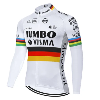2021 jersey dviračių Jumbo Visma ropa ciclismo hombre verano ilgomis rankovėmis dviračių drabužiai Dėvėti vasarą, pavasarį, dviračių džersis vyrai