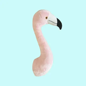2021 Karšto pardavimo įdaryti pliušinis žaislas dekoratyvinis pink flamingo galvos už miegamojo sienos 3D iškamšos, pliušiniai žaislai ins stiliaus lovley