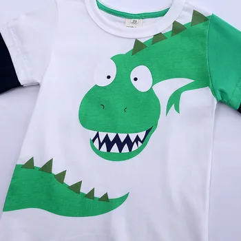 2021 m. Rudenį Puloveris Animacinių filmų Dinozaurų Spausdinti Kūdikių Berniukų Long Sleeve T-shirt Vaikams Laisvalaikio Viršūnes Vaikų Marškinėliai 2 3 4 5 6 Metų