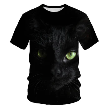 2021 nauja šypsena Katė vyriški T-shirt 3d spausdinimo juokinga šalikas kačių mados O-kaklo atsitiktinis hipster vyrų negabaritinių marškinėliai