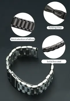 20mm 22mm Smart Watch Band Odos Plieno, Silikono Juostelės Watchband smart Priedai Aukštos Kokybės Samrtwatch Dirželis Intervalai