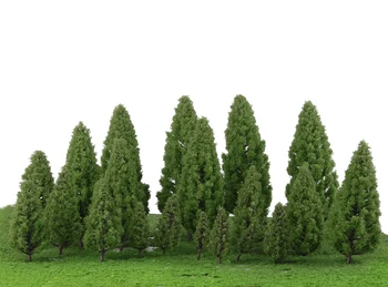 20Pcs Bokšto Formos Medžiai Modelio Traukinių Parko, Sodo Gatvėje Kaime Išdėstymas Dekoracijos Scena Kraštovaizdžio 1:50-400 Žalia