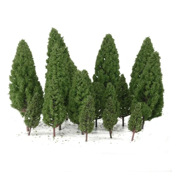 20Pcs Bokšto Formos Medžiai Modelio Traukinių Parko, Sodo Gatvėje Kaime Išdėstymas Dekoracijos Scena Kraštovaizdžio 1:50-400 Žalia