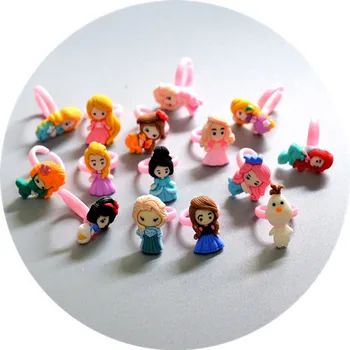 20pcs Disney dervos animacinių filmų princesė vaikų žiedas darželio mergaitę plastiko žiedas rinkinys papuošalų dėžutė baby doll priedai
