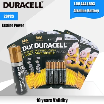 20PCS Originalus DURACELL 1,5 V AAA Šarminės Baterijos LR03 Elektriniai dantų šepetėlis Žaislas Žibintuvėlis Pelės laikrodis Sausas Pirminės Baterijos