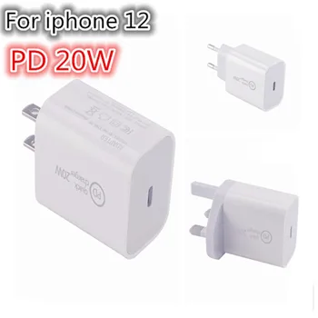 20W Greito Įkrovimo PD Įkroviklis USB C Tipo iPhone 12 Mini Pro AU ES, JAV, UK Plug Euro Rusija Jungtinė Karalystė Kelionės Galia Adapte