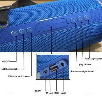 20W Lauko Bluetooth Garsiakalbiai žemų dažnių garsiakalbis TWS boombox Vandeniui Nešiojamas Muzikos Grotuvas 2400 mAh baterija skiltyje soundbar 