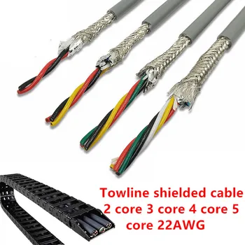 22AWG 2/3/4/5 core Towline ekranuotas kabelis 5m PVC lanksti viela TRVVP atsparumo lenkimo atsparus korozijai vario viela