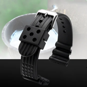 22mm Sporto Silikono Dirželis atsparus Vandeniui Nardymo Gumos Watchband Vyrų Pakeitimo Apyrankę ant Riešo Juosta Žiūrėti Reikmenys Seiko
