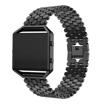 23 mm prabangus Nerūdijančio Plieno smart žiūrėti Juosta, diržu, Fitbit Blaze Apyrankę pakeitimo Watchbands WristStrap su metalo rėmelis