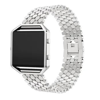 23 mm prabangus Nerūdijančio Plieno smart žiūrėti Juosta, diržu, Fitbit Blaze Apyrankę pakeitimo Watchbands WristStrap su metalo rėmelis