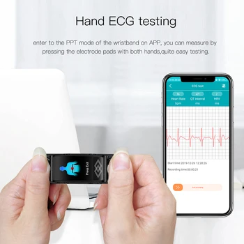 24 valandas per dinaminės EKG HRV SpO2-Kraujo deguonies Širdies ritmo monitorius smartband Fitness Tracker smart apyrankę, juostą žiūrėti miego apyrankė