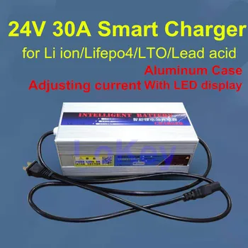 24V 30A Įkroviklis 7S 29.4 V li-ion 8S 29.2 V lifepo4 Smart reguliuojamas greitas Įkroviklis Su LCD Ekranas, ličio jonų lipo akumuliatoriai