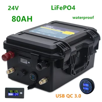 24V lifepo4 80ah lifepo4 baterija lifepo4 24V 80AH vandeniui ličio baterija su 10A įkroviklio valtis, inverter,RV