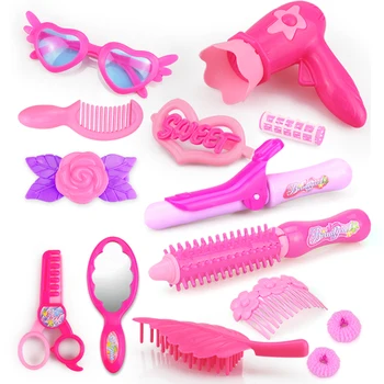 25-32PCS Apsimesti Žaisti Kid sudaro Žaislai, Rožinė Makiažas Rinkinys Princess Šukuosenų Modeliavimo Plastikinių Žaislų Mergaitėms Padažu Kosmetikos