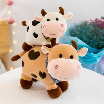 25cm Pliušiniai Žaislai Mielas Pieno Karvė Iškamšos, Minkšti Žaislai Vaikams Galvijų Pliušinis Lėlės Kūdikis Miega Žaislas Vaikams Mergina Gimtadienio Dovana