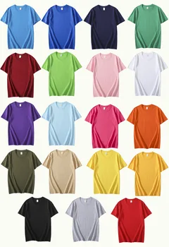 26 šukuotos medvilnės vyrų ir moterų trumpas rankovėmis marškinėliai kieto spalvų pusė rankovėmis prarasti atsitiktinis baltos apvalios kaklo dugno marškinėliai