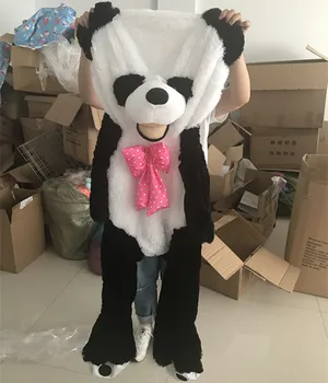 260cm Minkštas Kinijos didžioji Panda Odos Panda Žaislas Didelis Gyvūnų Panda Kailis Draugei Valentino Dienos Dovana Gyvūnų Panada Paltai