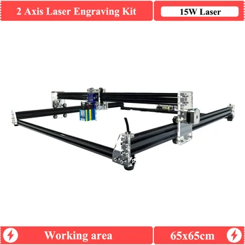 2Axis15W Laser cutting machine 6565 GRBL1.1 Lazerio Pjovimo CNC router Graviravimas Mašina